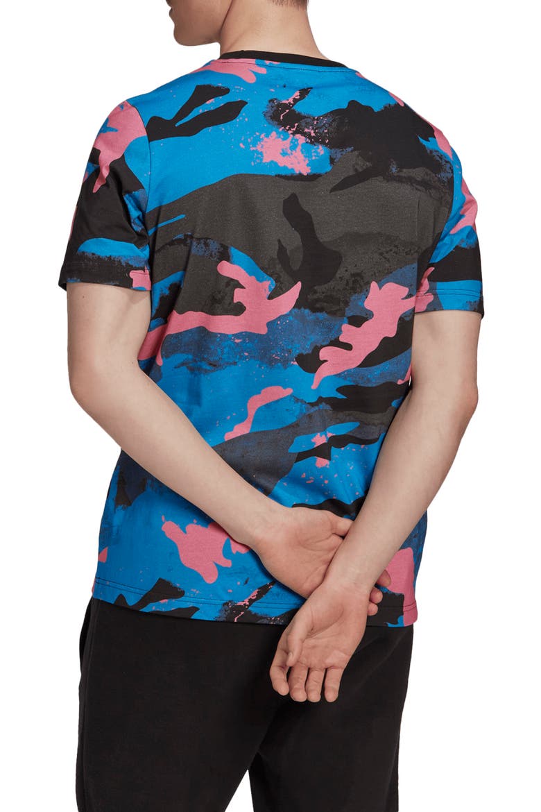 Camouflage Series Cotton Crewneck T-Shirt, Alternate, color, PULSE BLUE
