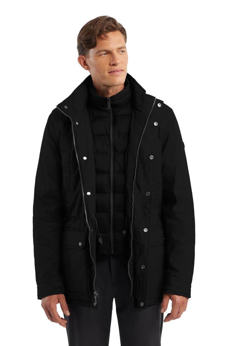 Hunter Robert Waxed Twill Utility Jacket, Alternate, color, Black