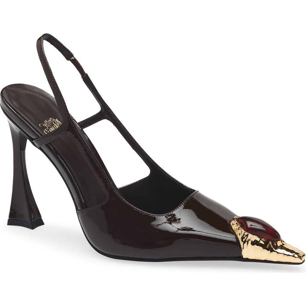 Jeffrey Campbell Sorcerer Pointed Toe Slingback Pump In Brown