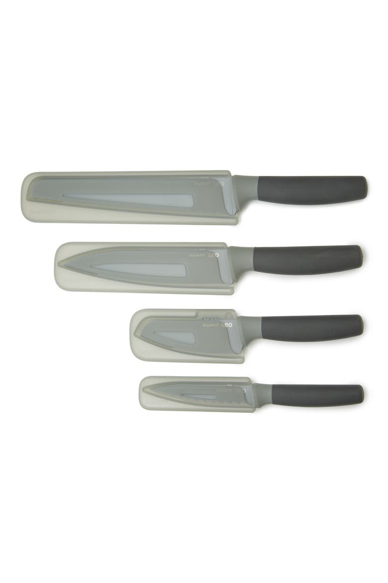 Leo Balance 4-Piece Non-Stick Knife Set, Alternate, color, GRAY
