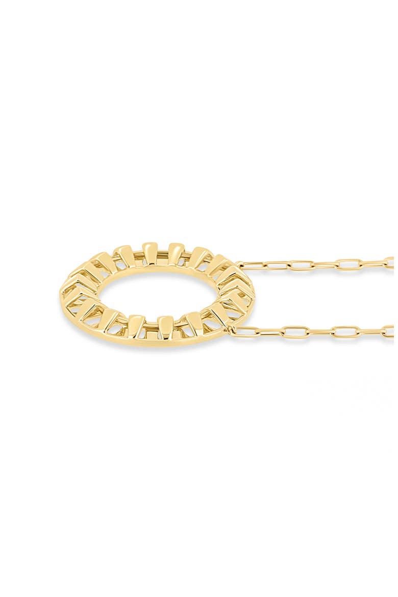 14K Gold Caged Open Circle Pendant Necklace, Alternate, color, 14K YELLOW GOLD