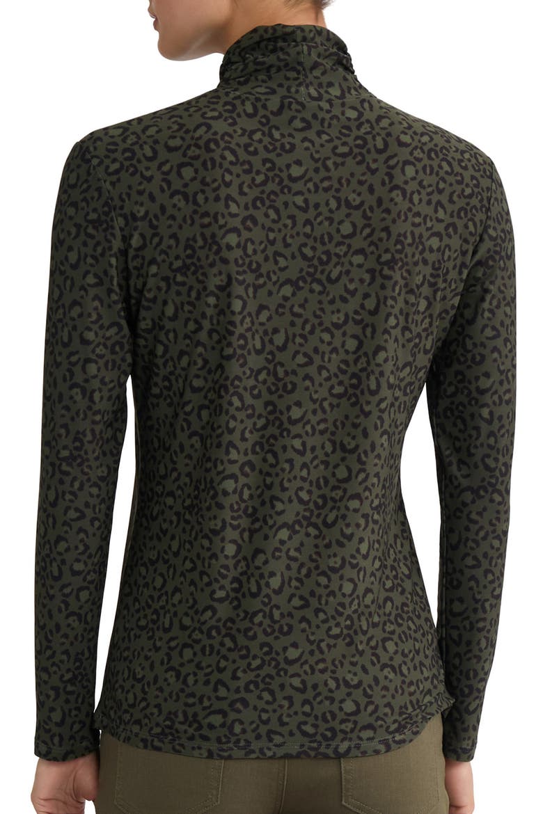 Shirred Neck Long Sleeve Top, Alternate, color, JASPER GREEN MULTI