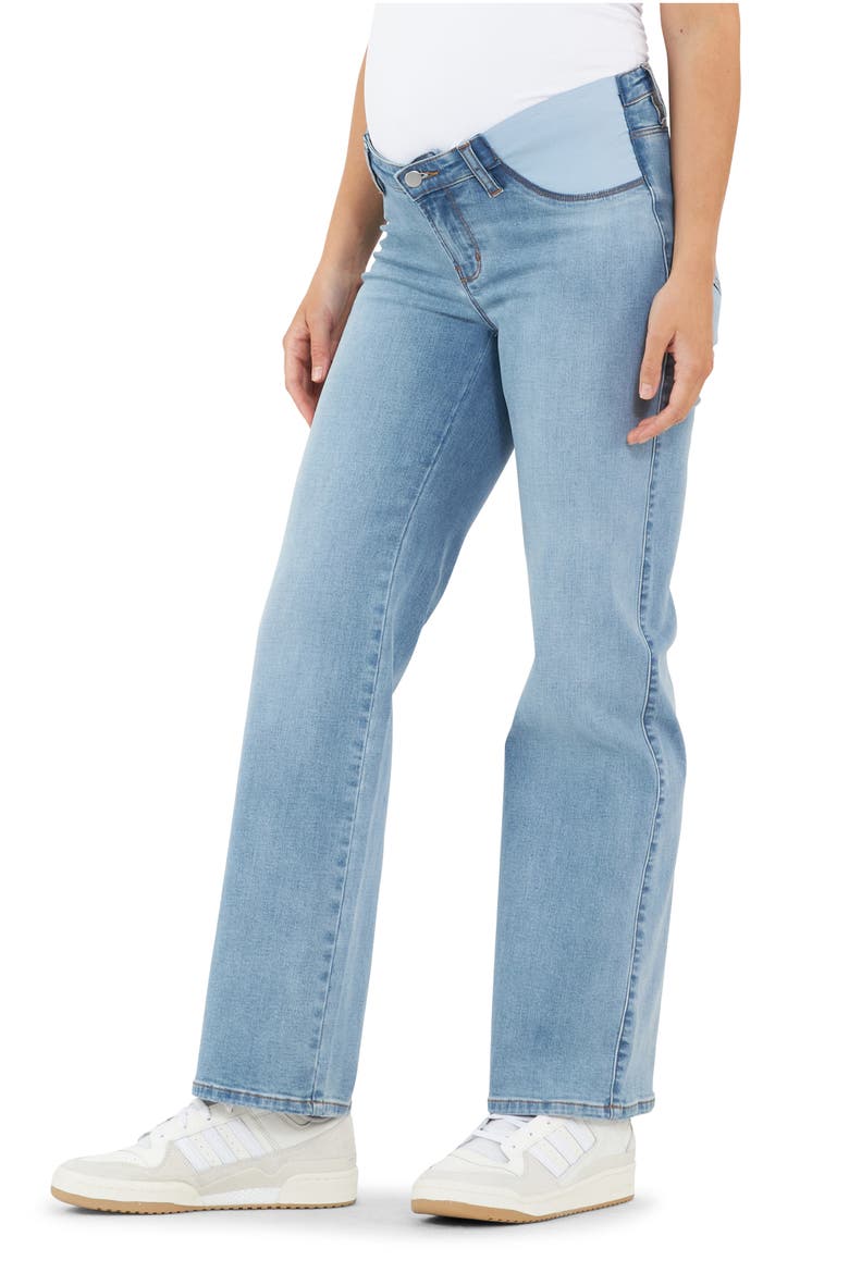 Kyle Wide Leg Under Tummy Maternity Jean, Alternate, color, LIGHT BLUE