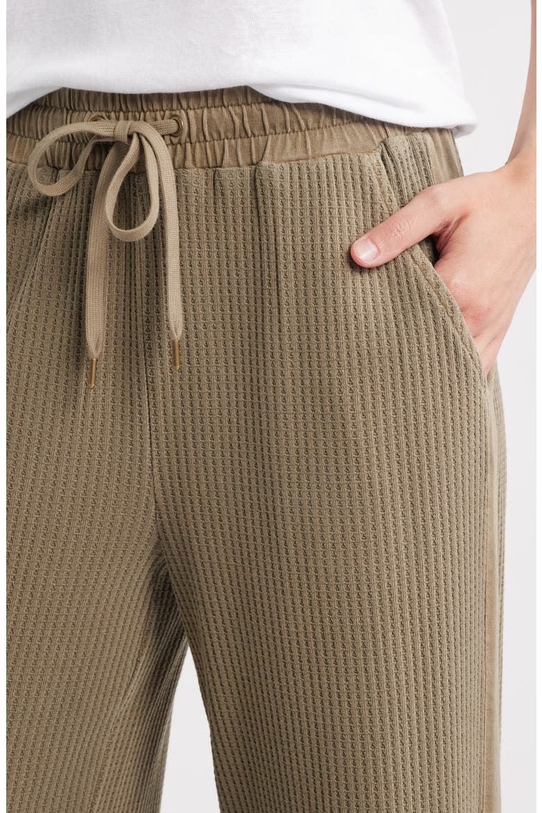 Side Stripe Waffle Knit Lounge Pants, Alternate, color, LIGHT OLIVE
