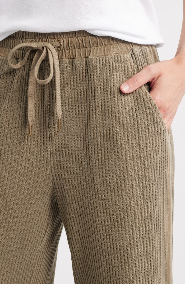 CITY BLUES Side Stripe Waffle Knit Lounge Pants, Alternate, color, Light Olive