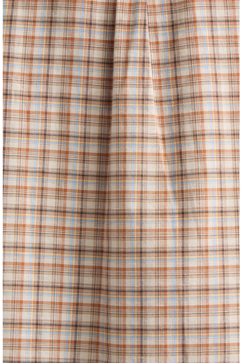 Sandrea Check Cotton & Linen Shirt, Alternate, color, BROWN/ GREY