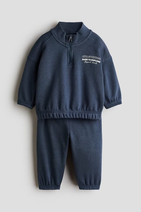 2-piece Brushed-inside Sweatshirt And Joggers Set