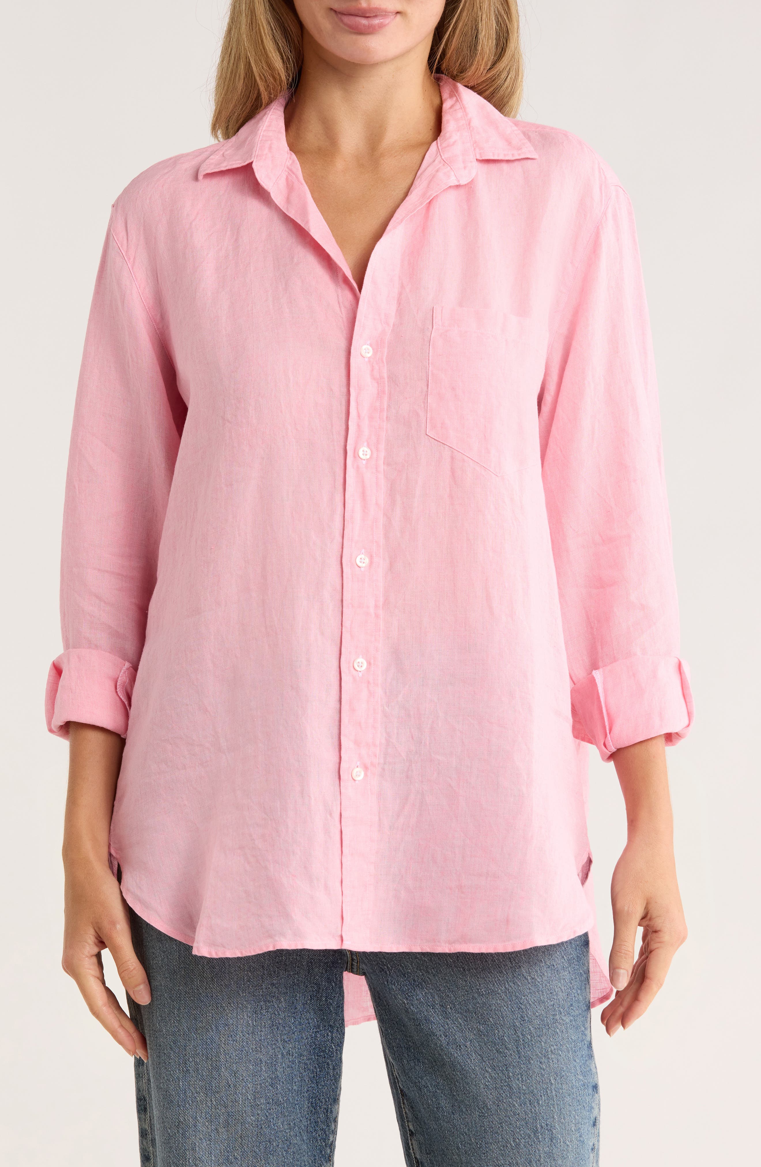 Frank & Eileen Joedy Boyfriend Linen Button-Up Shirt
