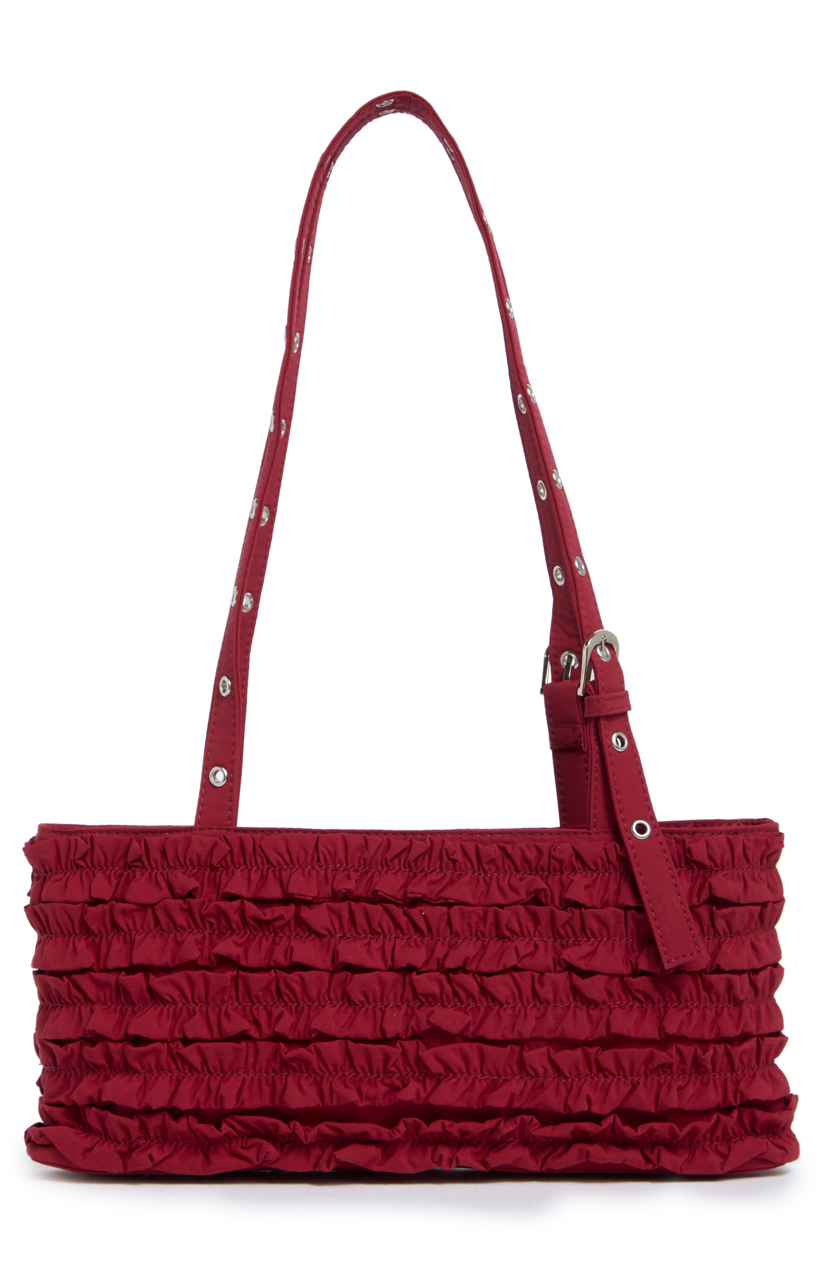 Sophia Ruffle Shoulder Bag, Main, color, RED