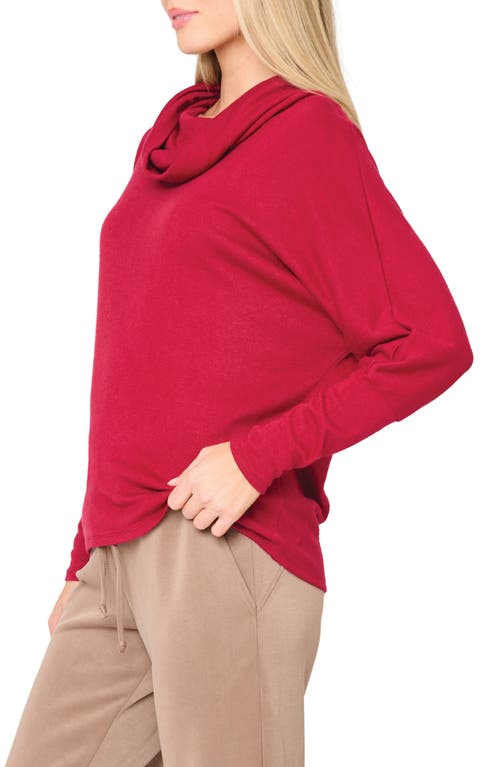 Gibsonlook Cozy Up Cowl Neck Sweater In Brown