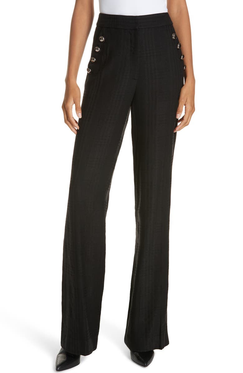 Veronica Beard Tuli Check Button Detail Pants, Main, color, 