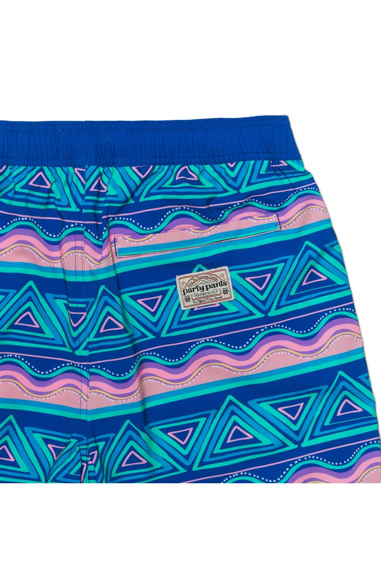 Party Pants Fiesta Stripe Sport Swim Trunks, Alternate, color, Aruba Blue