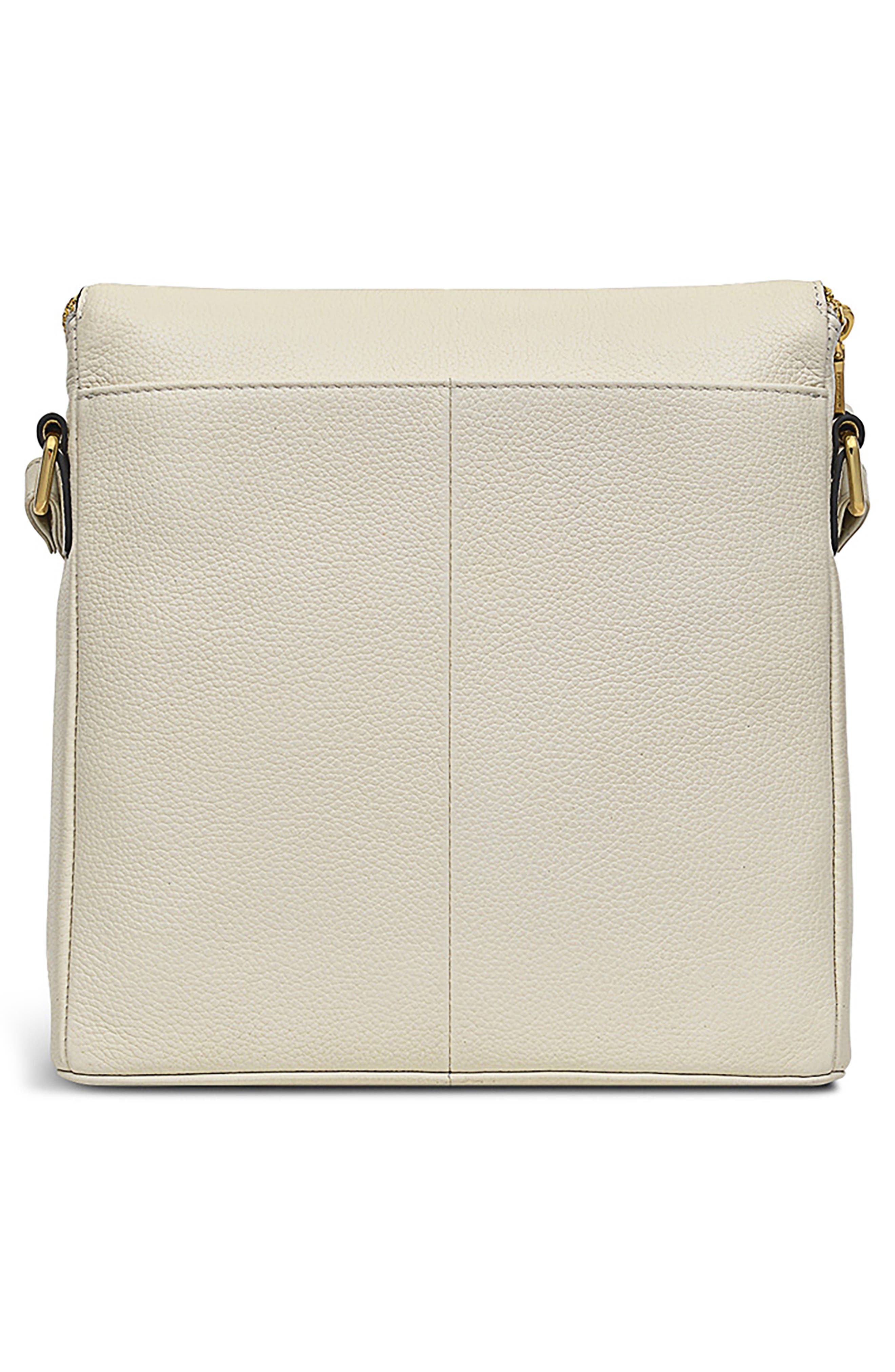 Radley Crown Hill Small Flap Leather Crossbody Bag, Alternate, color, Chalk