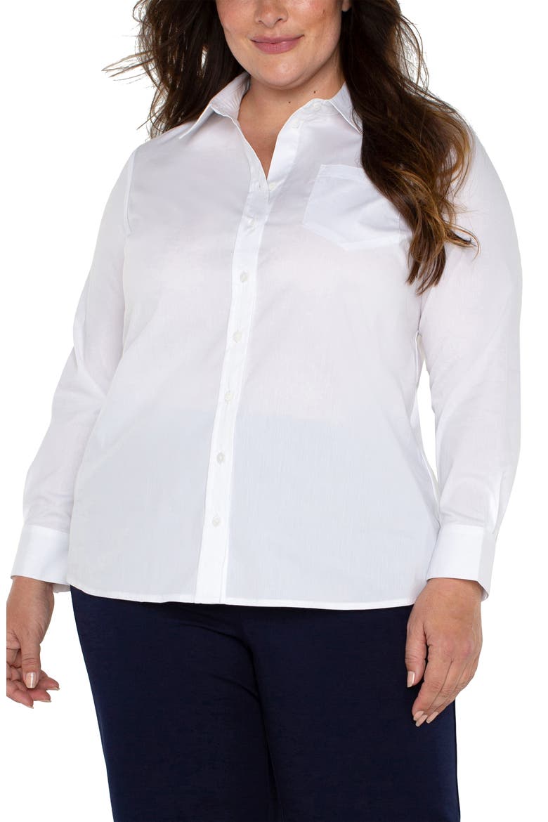 Classic Fit Stretch Poplin Button-Up Shirt, Alternate, color, WHITE