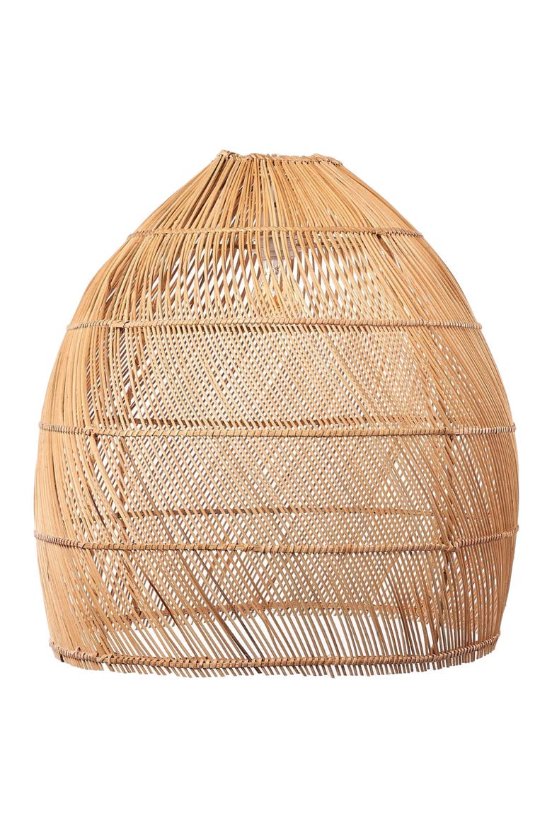 Bell Shaped Rattan Pendant Light, Alternate, color, Natural