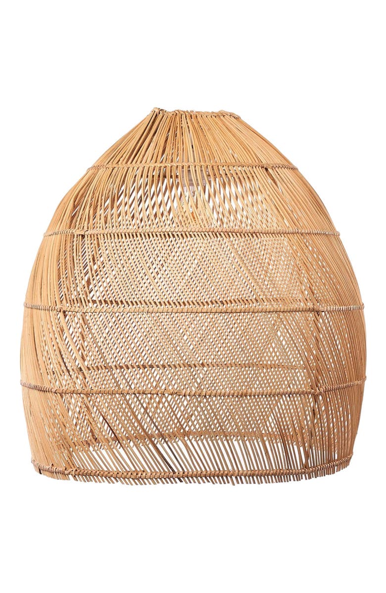 The Artisan & Company Bell Shaped Rattan Pendant Light, Alternate, color, Natural