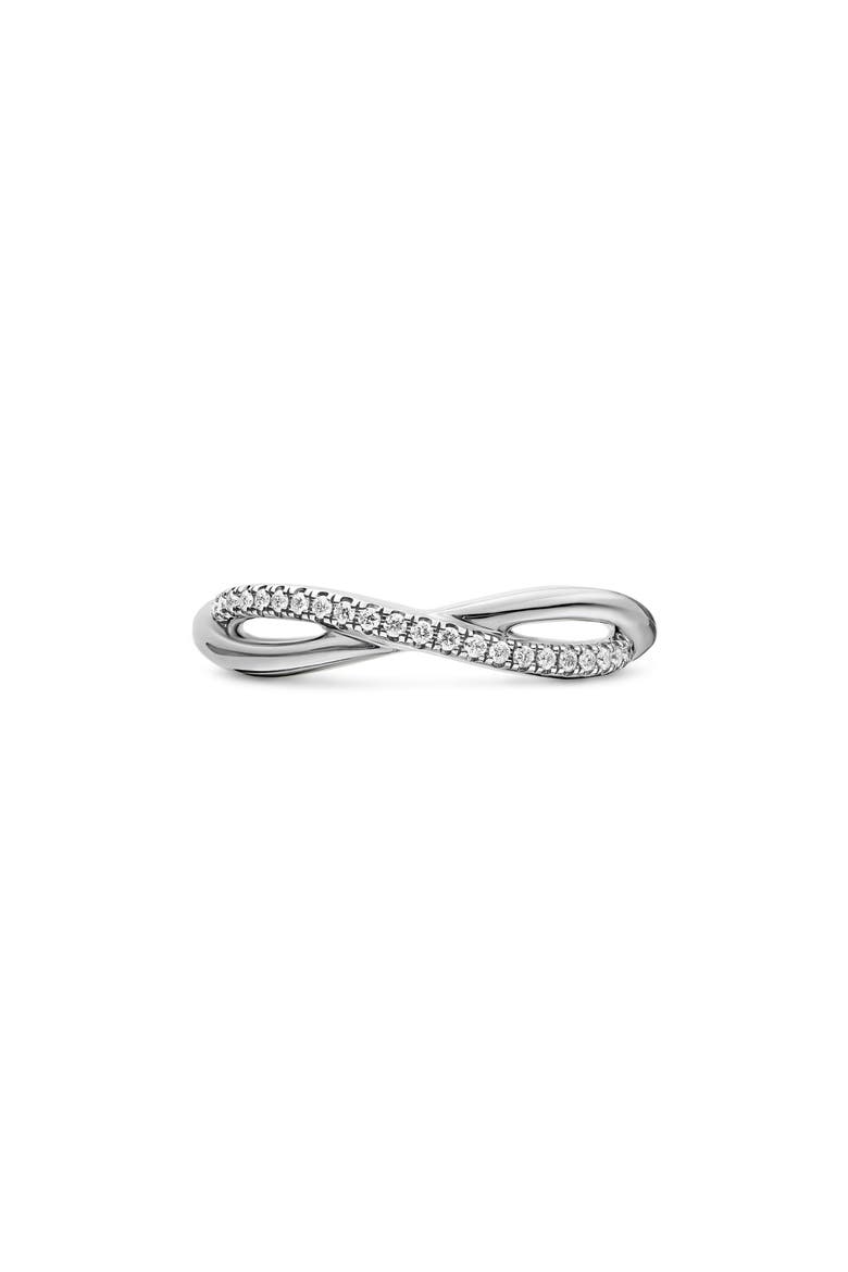 DY Lanai Band Ring in Platinum with Pavé Diamonds, Alternate, color, PLATINUM