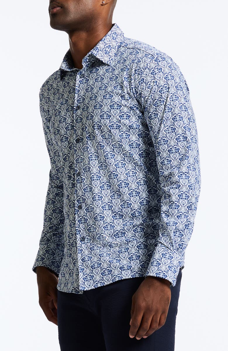 Robert Graham Comoros Classic Fit Floral Knit Button-Up Shirt, Alternate, color, 