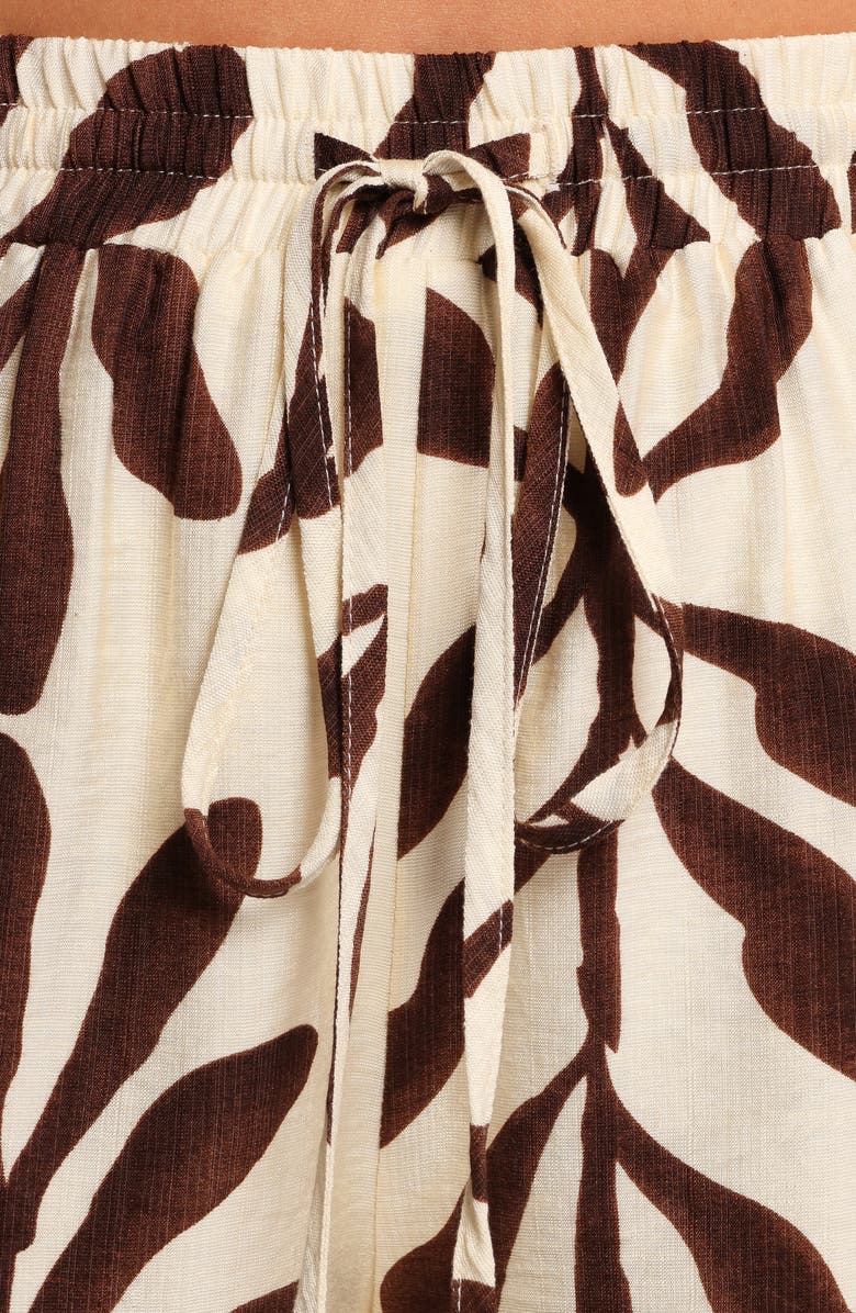 Petal & Pup July Printed Shorts, Alternate, color, Brown Palm