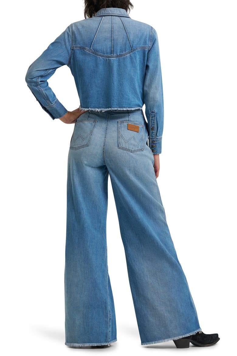 Radiating Long Sleeve Denim Jumpsuit, Alternate, color, SHIMMERSTONE