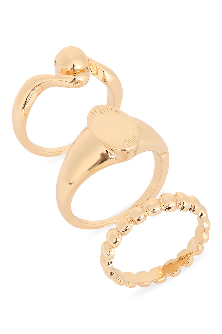Set of 3 Rings, Main, color, GOLD