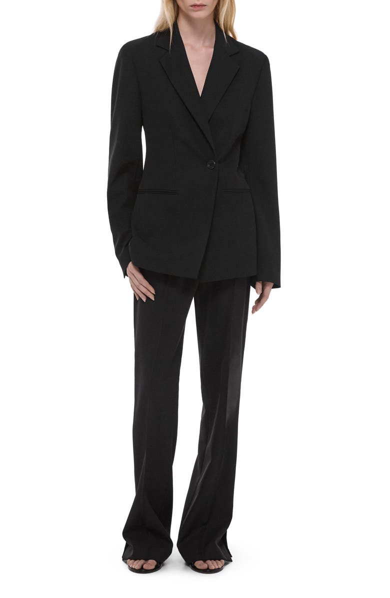Helmut Lang Cutaway Wool Blazer, Alternate, color,