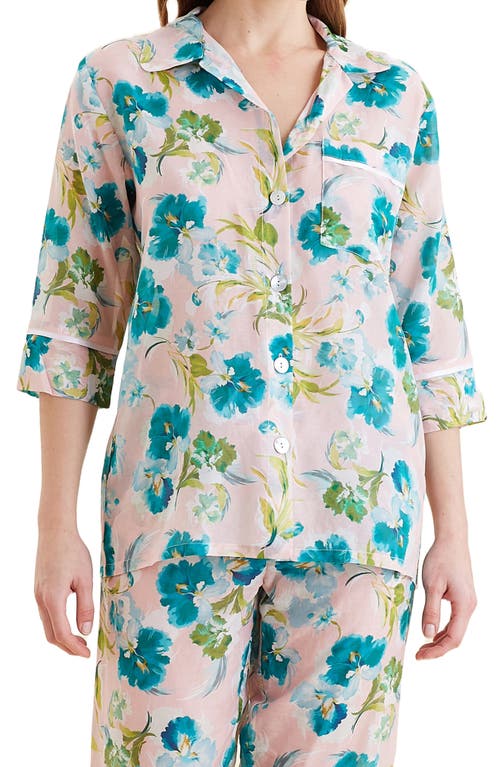 PAPINELLE PAPINELLE AUDREY FLORAL COTTON & SILK CROP PAJAMAS