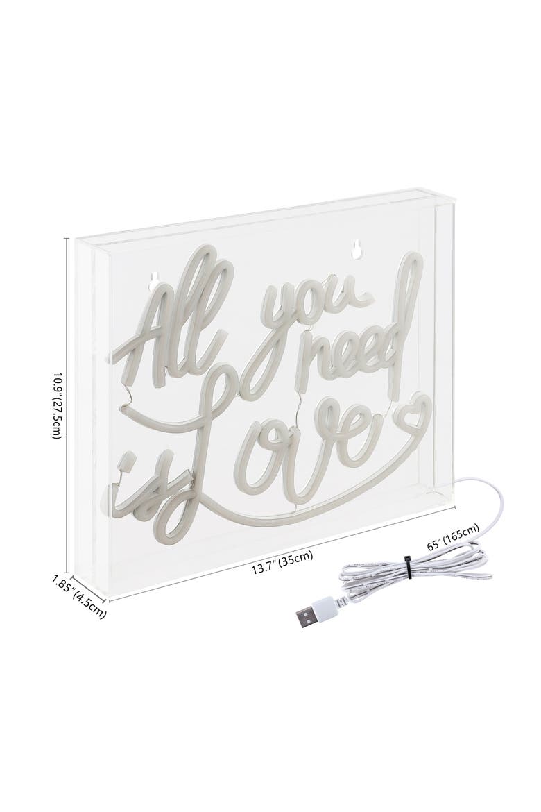 All Contemporary Glam Acrylic Box USB Operated LED Neon Light, Alternate, color, Pink