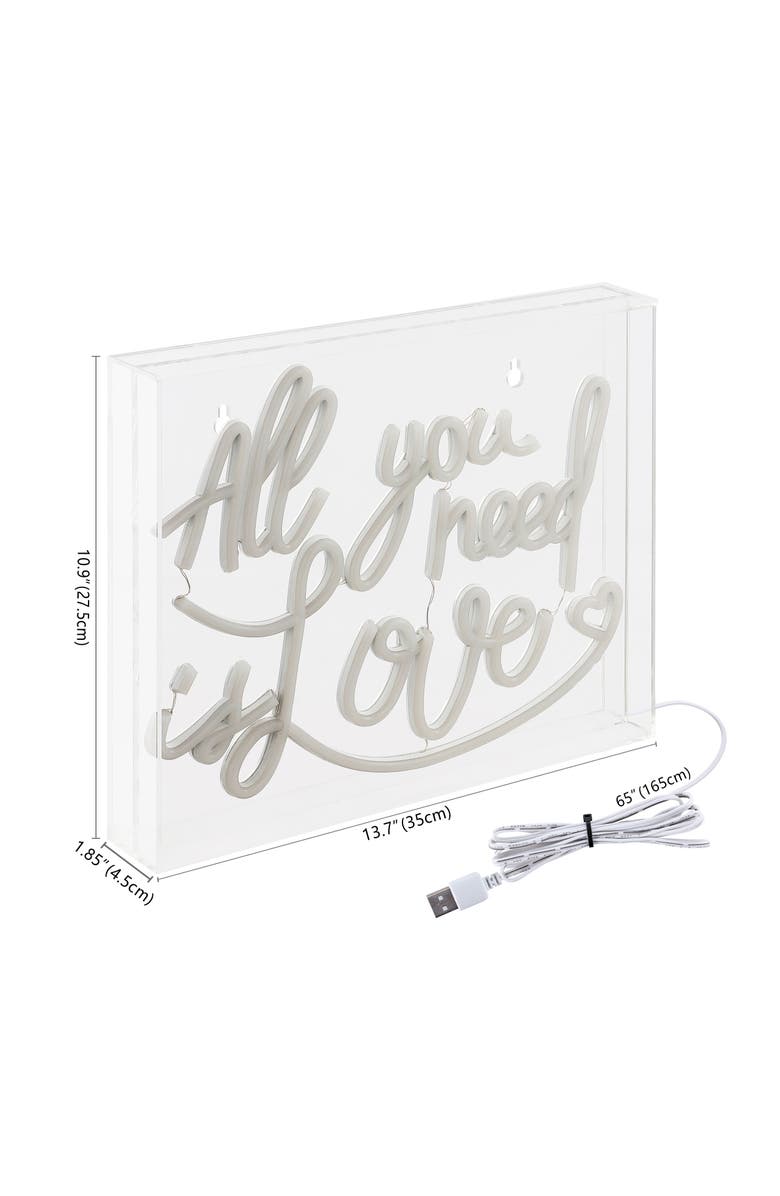 JONATHAN Y All Contemporary Glam Acrylic Box USB Operated LED Neon Light, Alternate, color, Pink