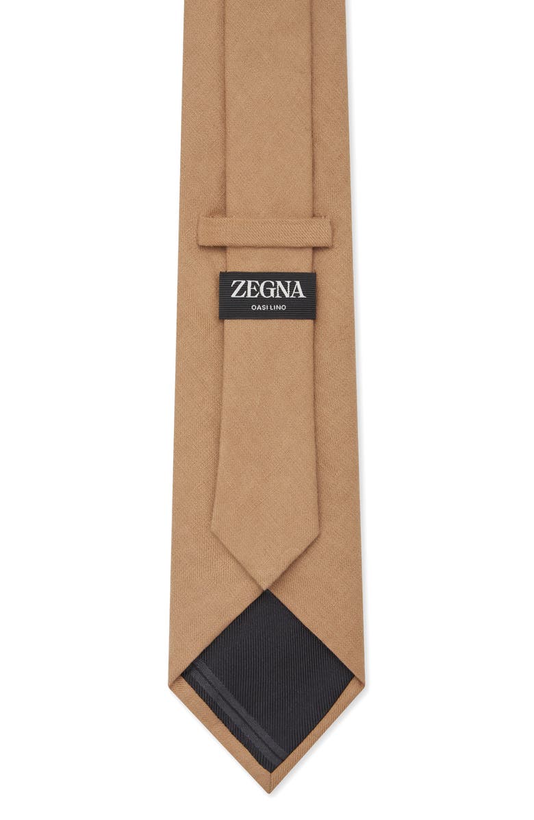 ZEGNA TIES Oasi Linen Tie, Alternate, color, Tan