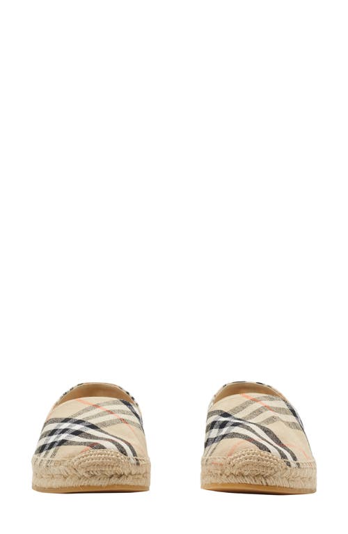 Burberry Canvas Check Pattern Espadrilles With Round Toe In Sand Ip Check