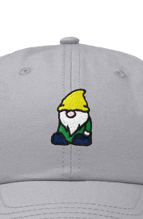 Dalix Gnome Embroidered Dad Hat In Gray