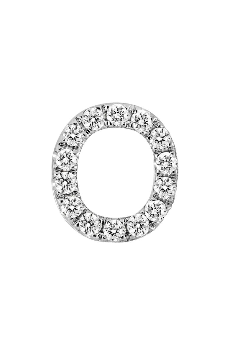 Single Initial Earring   (Nordstrom Exclusive), Main, color, WHITE GOLD/ O