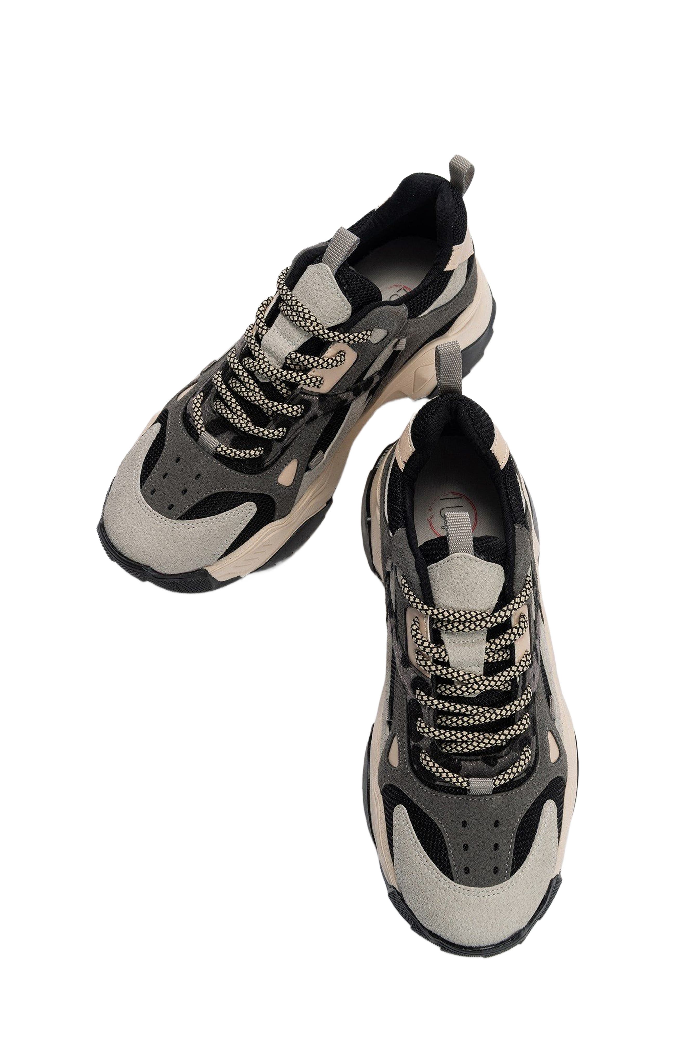Prologue Shoes Loretta Platform Sneakers, Alternate, color, Black Gray