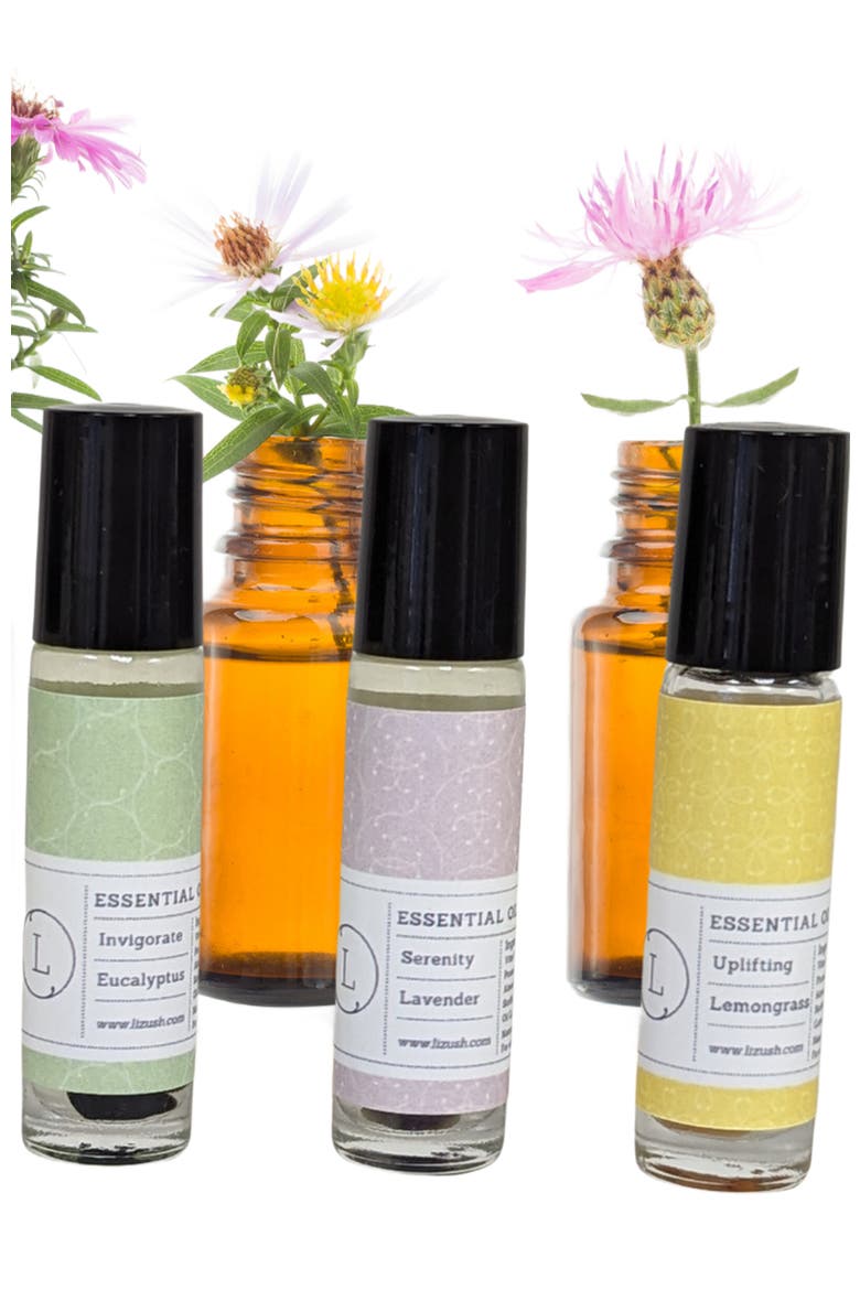 Essential Oils Roll-On with Crystals Set, Alternate, color, White Gift Box