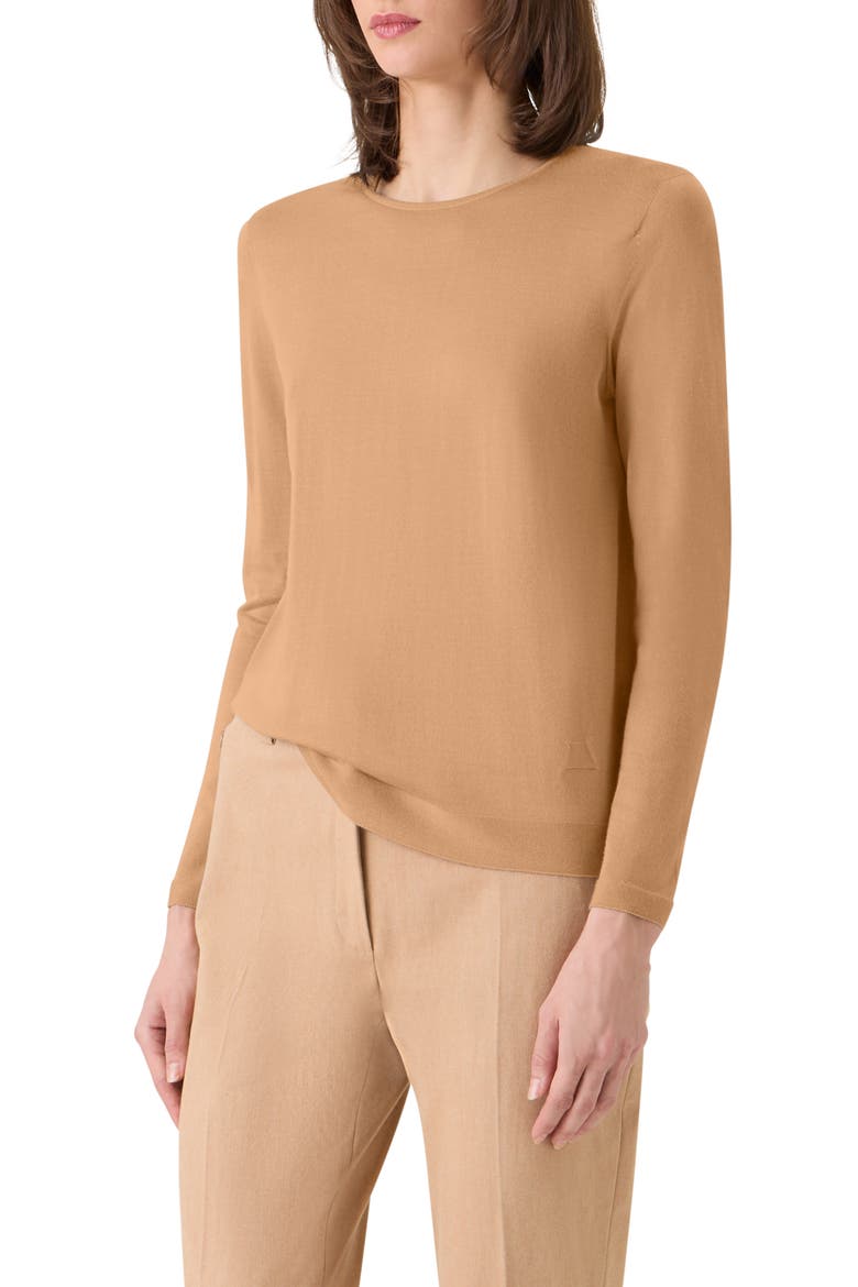 Fine Cashmere & Silk Sweater, Alternate, color, CAMEL