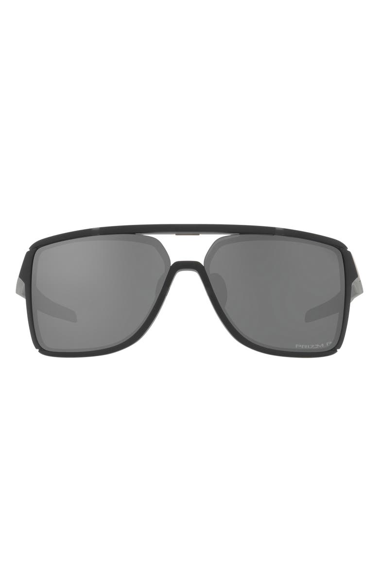 Oakley Castel 63mm Prizm<sup>™</sup> Polarized Oversize Rectangular Sunglasses, Main, color,