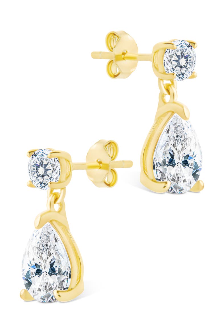 Imogen Cubic Zirconia Drop Earrings, Alternate, color, GOLD