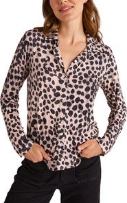 Bella Dahl Printed Button Up Knit Top