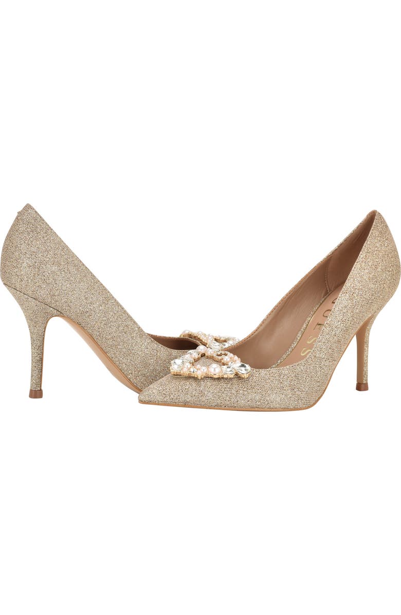 GUESS Prinsen 2 Tweed Pump, Alternate, color, Gold