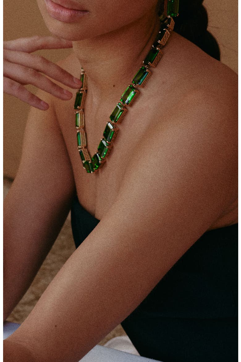 Lime Glow Necklace, Alternate, color, Green & Gold
