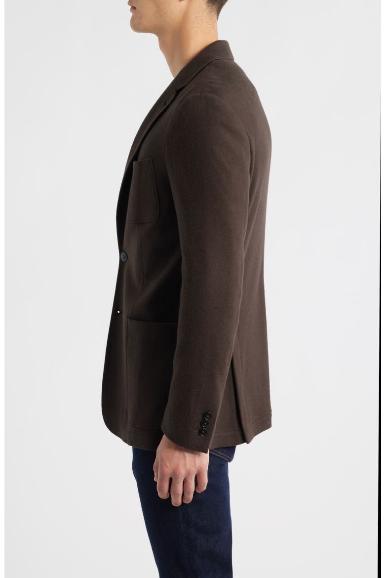 Trim Fit Cotton & Cashmere Jacket, Alternate, color, DARK BROWN