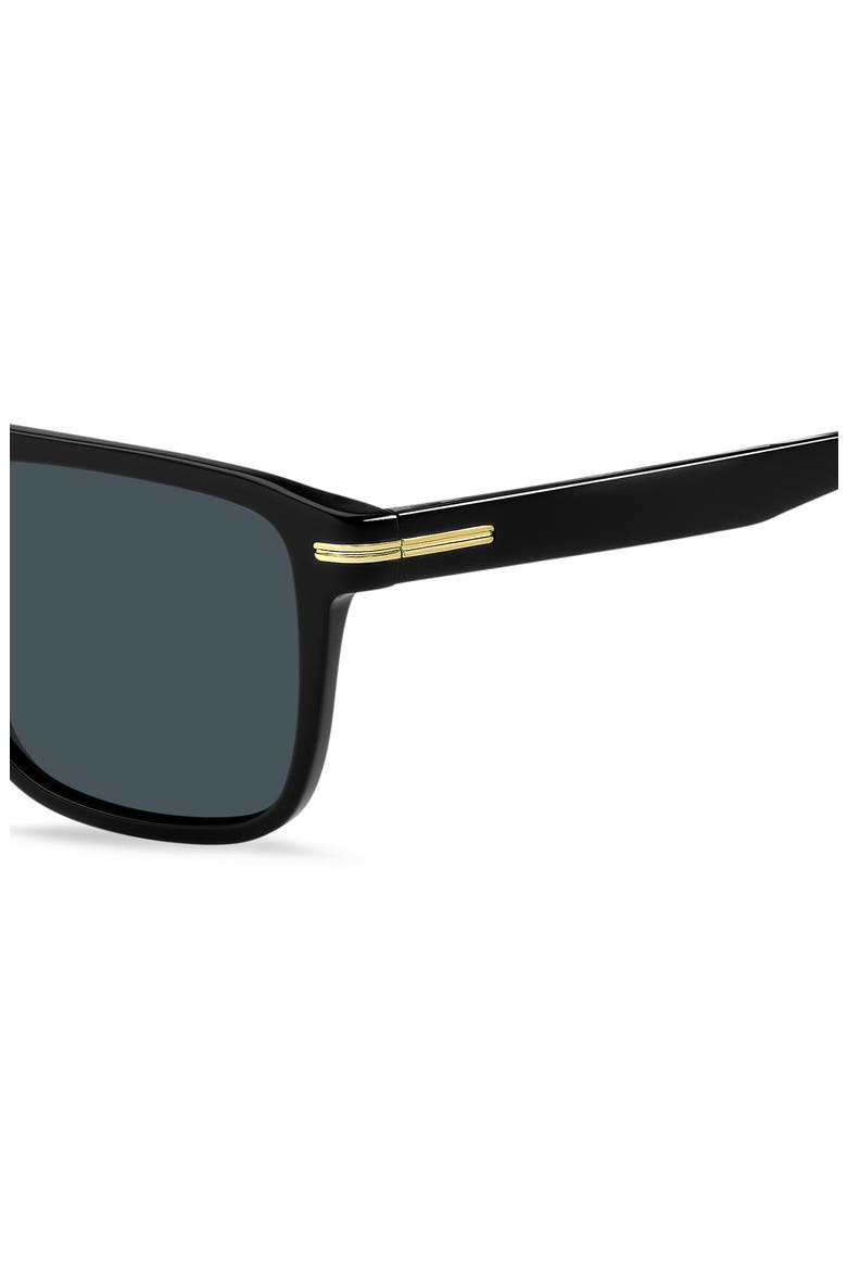 1599/S 56mm Rectangle Flat Top Sunglasses, Alternate, color, BLACK