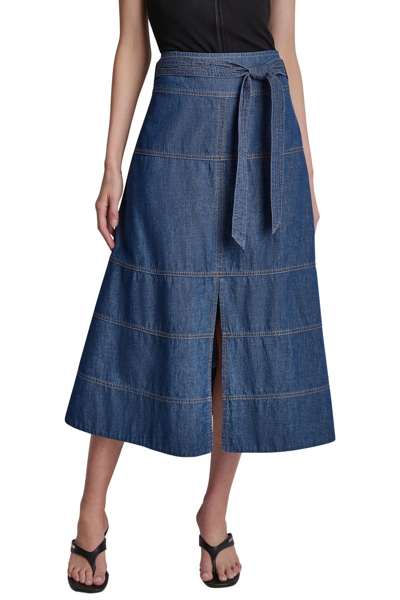 Crosby Denim Midi Skirt, Main, color, CROSBY WASH