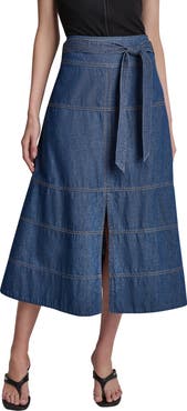DKNY Crosby Denim Midi Skirt