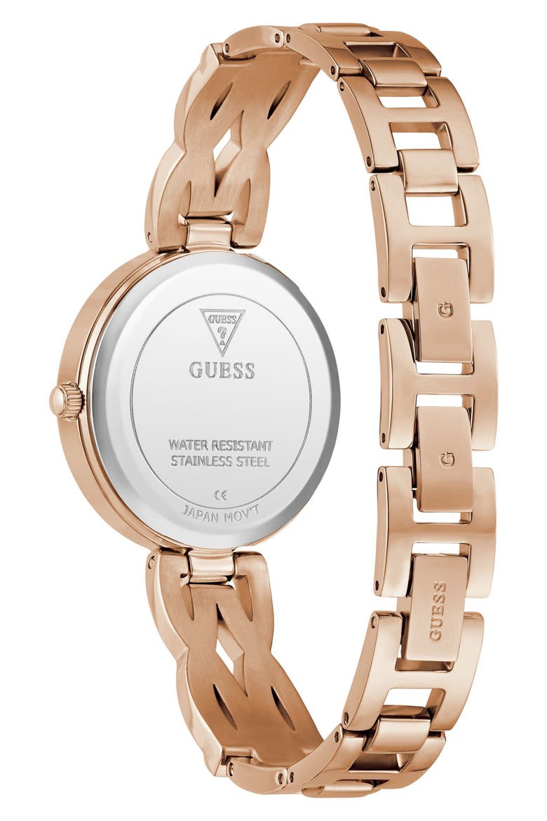 Coral Glitter & Crystal Rose Gold Bracelet Watch, 32mm, Alternate, color, ROSE GOLD