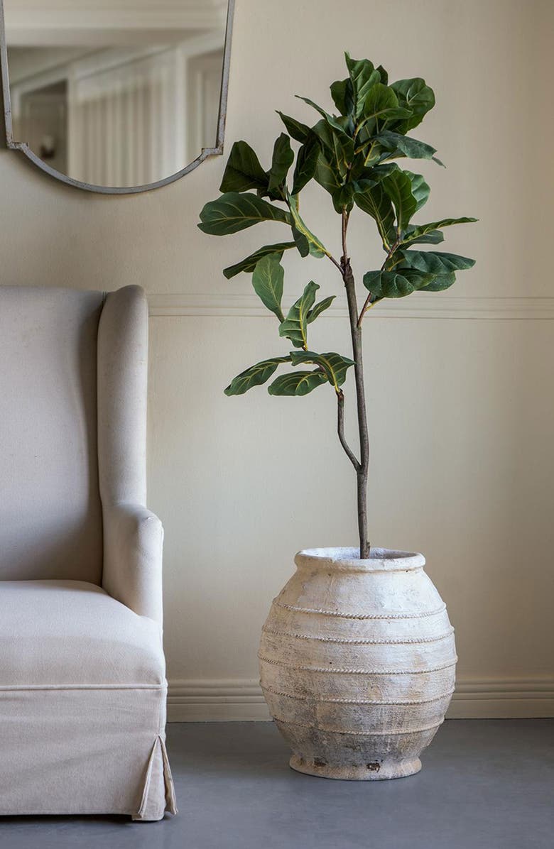 A & B Home Round Flower Pot, Alternate, color, White