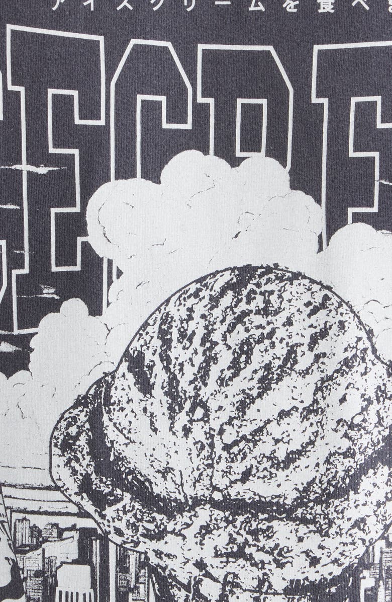 ICECREAM Invasion Oversize Graphic T-Shirt, Alternate, color, Charcoal Art