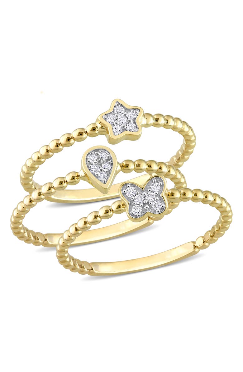 DELMAR Set Of 3 Diamond Rings - 0.09ct., Main, color, 