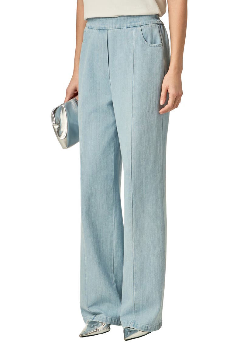 Pull-On Wide Leg Trouser Jeans, Alternate, color, DENIM